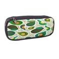 thumbnail image 2 of Picia Green Avocado Pattern Large Capacity PU Leather Pencil Case Organizer Pen Marker Holder Double Zipper Storage Bag Big Pencil Pouch for College Office, 2 of 6