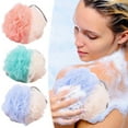 thumbnail image 3 of Hiroekza Large Multi-Color Bath Puff Loofah Exfoliating Shower Sponge with Soft Texture Hanging Rope Hygienic Easy Storage for Family Men Women All Ages Blue, 3 of 7