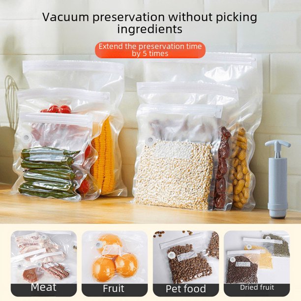 Bolsa de almacenamiento de alimentos al vacío, bolsa de conservación de alimentos frescos, bolsa de succión sellada para conservar frutas frescas, subenvasado para bocadillos autosellantes