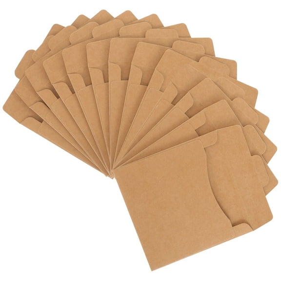 HOMEMAXS 50 Pcs Cases CD Bag CD Envelopes DVD Preservation Bags 15X12CM Light Brown