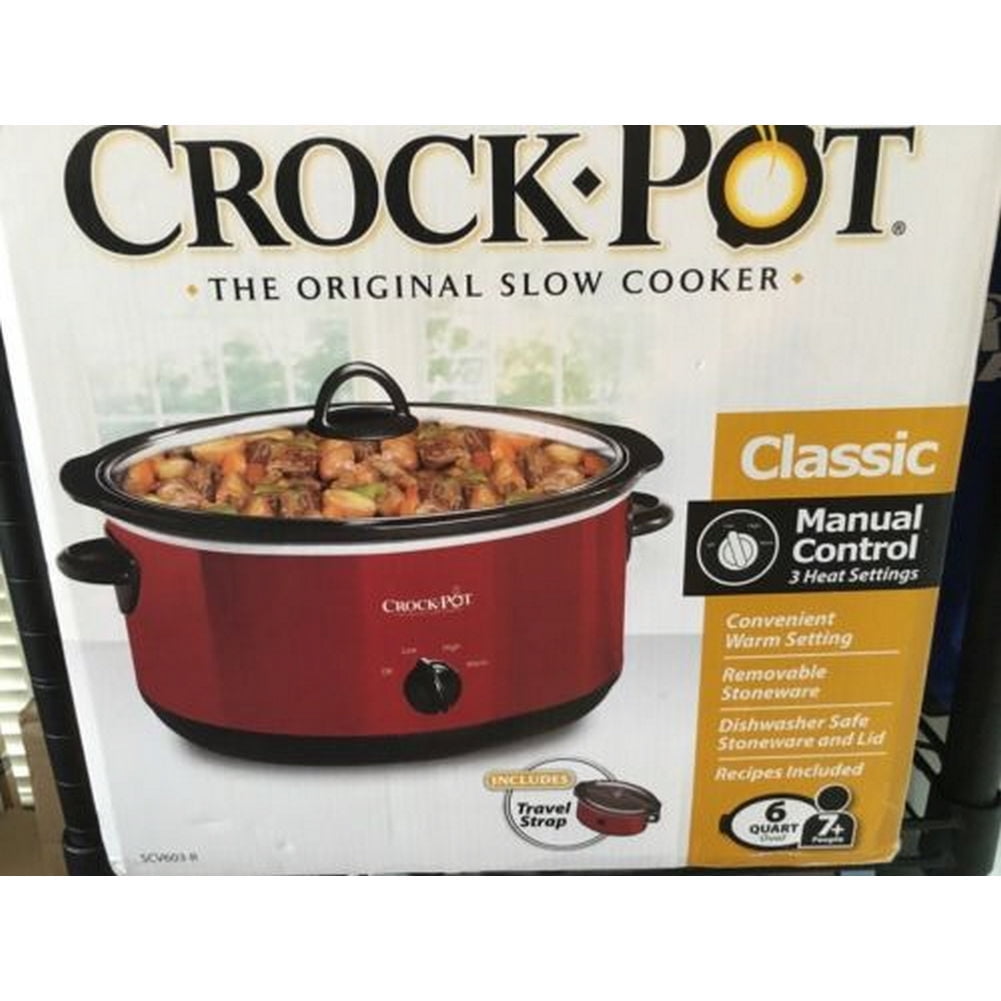 Crock-Pot 6 Quart Slow Cooker Red with Travel Strap