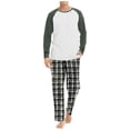 thumbnail image 1 of Uinagy Men's Colorblock Top and Plaid Print Trousers Two-Piece Home Wear Suit, 1 of 5