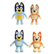 4 Pcs Bluey's Family and Friends,Bluey Bingo's Mum (Chilli) and Dad (Bandit) Jumbo Plush Toy,Cartoon Anime Surroundings Dog Doll Figures for Children Kids Birthday Gifts - Soft and Cuddly - 28cm Tall