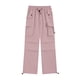 thumbnail image 3 of Gibobby Pantalones de trabajo para hombre Pantalones cargo a la moda para mujer, pantalones con cordón y dos prendas, pantalones deportivos drapeados de pierna ancha(Rosa,G), 3 of 5