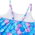 thumbnail image 5 of GYRATEDREAM Toddler Baby Girls One Piece Swimsuits Kids Mermaid Ruffle Bathing Suits Quick Dry Adjustable Spaghetti Straps Swimwear for 4-12 Years, 5 of 8
