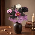 thumbnail image 4 of Fllostpr Halloween 13.4" Gothic Artificial Bouquet, Pumpkin Maple Leaf Black Rose Vase Filler Decor for Party Table Desk Indoor, 4 of 6