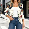 thumbnail image 4 of EANJE Women Christmas Graphic Open Front Cardigan, 3/4 Sleeve Loose Lightweight Shrug, Casual Printed Thin Knit Layering Top Multicolor S, 4 of 6