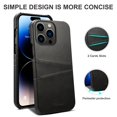 thumbnail image 3 of SaniMore Case for iPhone 15 Pro 6.1" 2023, Card Slots [Up to 2] Wear-resistant PU Leather Skin Shockproof PC Backplane Anti-fall Slim Lightweight Shell for iPhone 15 Pro, Black, 3 of 6