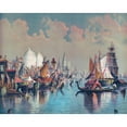 thumbnail image 2 of Anonymous 14x12 Black Ornate Wood Framed Double Matted Museum Art Print Titled: Venice Pride of the Sea (1877), 2 of 5