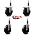 thumbnail image 2 of 5 Inch Phenolic Swivel 1-1/8 Inch Expand Stem Caster Set 2 Total Lock Brakes, 2 of 2