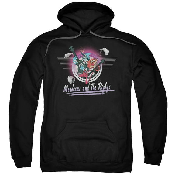 The Regular Show Mordecai & The Rigbys Adult Pullover Hoodie Sweatshirt Black 4X