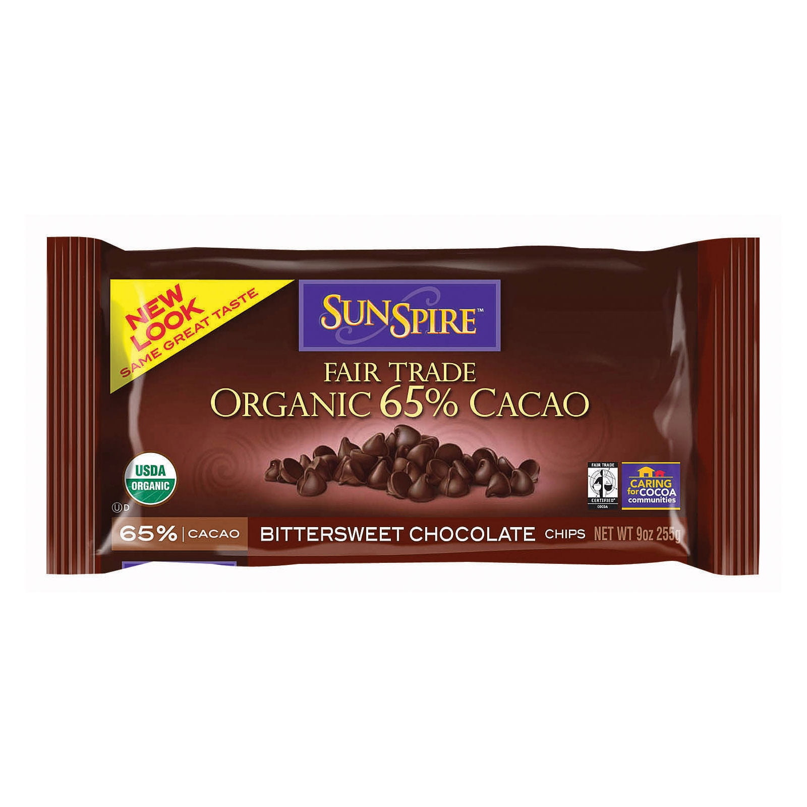 Sunspire Foods Organic 65 Percent Cacao Chips Bittersweet Chocolate
