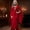 Red, variant on KLHDSF Halloween Women's Morticia Floor Dress Costume Adult Women Gothic Witch Vintage Dress Red L