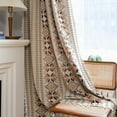 thumbnail image 6 of 1 pair Curtains Coffee Brown Geometric Patterned Drapes Tassel Window Curtain 59"W x 63"L, 6 of 6