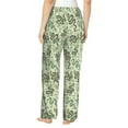 thumbnail image 3 of Uemuo Green Snake Pattern Women's Wide Leg Palazzo Lounge Pants with Pockets Light Weight Loose Comfy Casual Pajama Pants-X-Large, 3 of 9