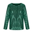 thumbnail image 7 of Girls' Sequin Long Sleeve Top Crew Neck Casual T-Shirt with Lining, Shiny Cute Shirt for Festive Party (5-15 Years), 7 of 7