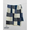 thumbnail image 3 of Aran 100% Merino Wool Patchwork Blanket Intarsia Throw 60"x40" Made in Ireland, 3 of 6
