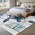 thumbnail image 4 of 6'x9' Area Rugs, Sea Turtle Blue Indoor Outdoor Area Rug for Living Room Bedroom, Coastal Ocean Seaweed Wood Grain Washable Bathroom Rugs Kitchen Floor Carpet Mats Home Decor Aesthetic, 4 of 8