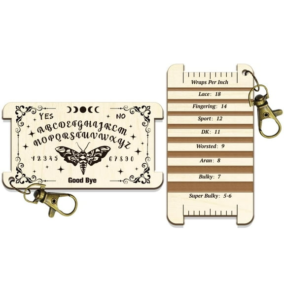 1 Pc Moth Board Spinning Control Card Occult Yarn WPI Guide Gauge with Clasp Wood Yarn Wrap Guide Board with Diz for Spinners Yarn Measuring Tools Crochet Accessories