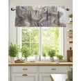 thumbnail image 2 of Marble Valances for Windows Abstract Fluid Art Grey Brown Marble Texture Modern Valance Rod Pocket Short Window Treatments Curtains for Kitchen Bathroom Living Room Bedroom, 42 x 18 Inch, 2 of 7
