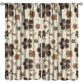 thumbnail image 2 of Vintage Floral Curtains, Medieval Gorgeous Rustic Farmhouse Beige Brown Geometric Flower Seamless Pattern Window Treatments, Blackout for Living Room Bedroom Kitchen 53"W x 63"L (Pack of 2), 2 of 6