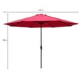 thumbnail image 5 of Abble 11FT Outdoor Patio Umbrella with Crank Handle, Market Umbrella with 8 Sturdy Umbrella Ribs, Waterproof for Garden Deck Backyard Pool, Red, 5 of 5