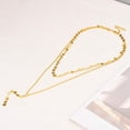 thumbnail image 6 of [Clearance] Gold Plated Layered Necklaces for Women Stainless Steel Long Drop Disc Chain Pendant Necklace Choker Collar Statement Jewelry Gift on Clearance, 6 of 7