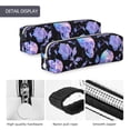 thumbnail image 4 of Naloa flower Skull crystal Leather Pencil Case, Makeup Pouch, Zipper Pouch for Daily Essentials, Storage Organizer, Cosmetics and Stationary Bag, 4 of 7
