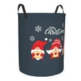 thumbnail image 2 of Daiia Three Cute Christmas Gnomes Round Laundry Basket with Handles Thickened Waterproof Circular hamper,Dirty Clothes Storage Basket for Bedroom,Bathroom,College Dorm-Medium, 2 of 8