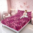 thumbnail image 3 of Homewish Pink Leopard Print Bed Sheets for Girls, Animal Themed Full Size Sheets, 4-Piece (1 Flat Sheet, 1 Fitted Sheet and 2 Pillowcases), 3 of 6