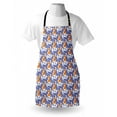 thumbnail image 4 of Floral Apron, Repetitive Abstract Colorful Flower Sketch Vintage Look Illustration, Unisex Kitchen Bib with Adjustable Neck for Cooking Gardening, Adult Size, Orange and Violet Blue, by Ambesonne, 4 of 4