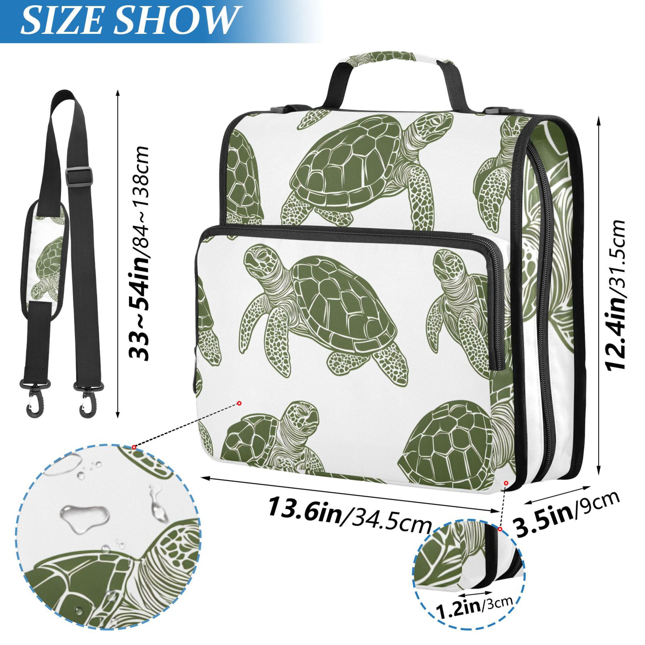 ALAZA Zipper Binder Turtle Retro 3 Ring Trapper Keeper File Folder Organizer Bag