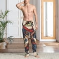 thumbnail image 2 of Logiee Samurai Frog Guitar Print Pajama Pants for Men,Men’s Pajama Bottoms,Mens PJ Pants with Pockets & Button Fly-Small, 2 of 6