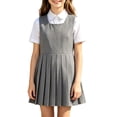 thumbnail image 2 of Coerni Girls Pleated School Uniform Dress Knee Length A-Line Tank Dress Preppy Style Toddler & Teen Sleeveless Jumper Dress 3-18 Years, 2 of 7