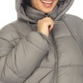 thumbnail image 5 of White Mark Women's Long Sleeve Zip Hooded Puffer Jacket with Pockets, 5 of 5