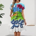 thumbnail image 2 of Golf Course Short Sleeve Dress Women Summer Evening Dresses Ladies Sundress, 2 of 7