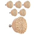 thumbnail image 4 of Boho Rattan Dresser Knobs Round Wooden Drawer Knobs Handmade Wicker Woven and Screws for Boho Furniture Knobs 6Pcs, 4 of 5