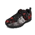 thumbnail image 6 of Pointodoor Black Cat Shoes for Girls Size 10.5 Red Bat Print School Knitted Mesh Walking Tennis Sneakers for Boys Halloween Running Shoes with Single Buckle for Kids, 6 of 7