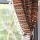 thumbnail image 4 of Nvzi Vintage Floral Print Cotton Linen Window Curtain Panel with Tassels Boho Farmhouse Room Darkening Curtain Panel for Bedroom Living Room, 1 Piece (59x63,Flower), 4 of 5