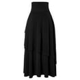 thumbnail image 3 of Zshosam Womens Asymmetrical Wrap Skirts Ballroom Lyrical Dance Performance Maxi Split Long Skirt(Black,S), 3 of 5