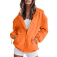 thumbnail image 2 of Zip Up Hoodies for Women 2025 Long Sleeve Plain Oversized Hoodie with Pockets Hooded Sweatshirt Women Jacket, 2 of 8
