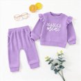 thumbnail image 2 of KPOPLK Baby Girls Ribbed 2 Piece Outfit MAMA'S MINI 3M 6M 9M 12M 18M 24M 2T 3T 4T Sweatshirt and Pants Set Clothing,Size 3-6 Months, 2 of 7