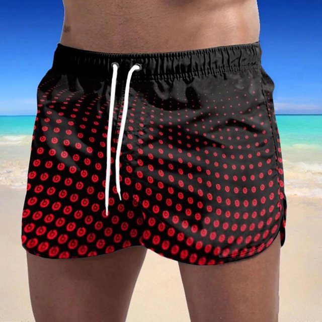 Swim Trunks Men, Mens and Womens Five-point Quick-drying Drawstring Printing Breathable Sports Surfing Seaside Vacation Beach Trunks Swimming Trunks