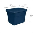 thumbnail image 2 of Sterilite Lidded Stackable 18 Gallon Storage Tote Container, Blue, 8 Pack, 2 of 6