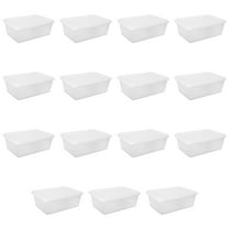 Sterilite 12 Qt. Storage Box Plastic Adult, White, Set of 15