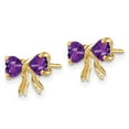 thumbnail image 2 of 14k Gold Polished Amethyst Bow Post Earrings XBS515, 2 of 4