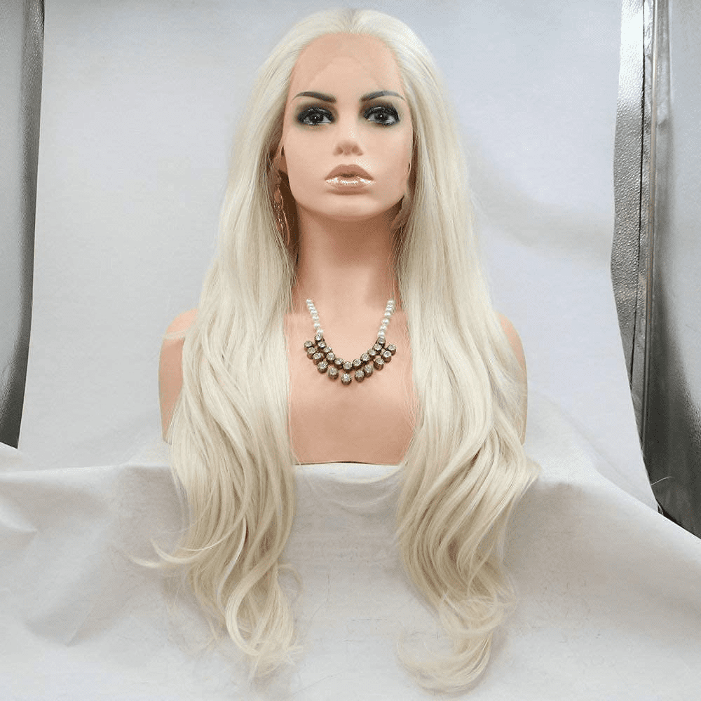 Platinum Blonde Lace Front Wigs Body Wave Natural Hair Heat Resistant