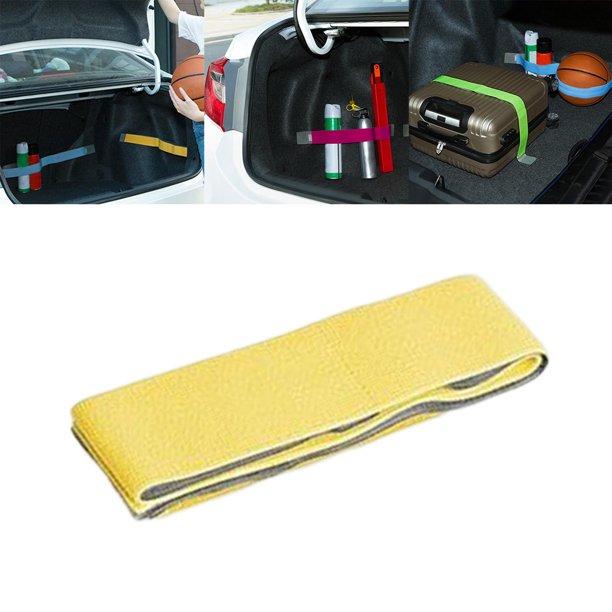 Organizador de almacenamiento para maletero de coche, cinturón organizador de cinta, banda de correa, accesorios automotrices para SUV, minivan, camió Amarillo 20cm