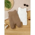 thumbnail image 4 of Mikrdoo Infant Summer Sleeveless Romper 2-Pack Baby Boys Pocket Snap Closure Jumpsuits Cotton Blend Baby Clothes，9-12 Months, 4 of 9