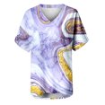 thumbnail image 5 of RT5YKing T-Shirts à Col Rond pour Femmes, Imprimé Floral, Manches Courtes, Blouse Ample, Imprimé Marbre, 5 of 5
